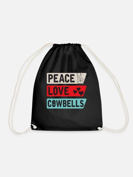 Peace Love Cowbells Country Music - Turnbeutel - Schwarz