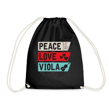 Peace Love Viola Guitar Viola Players - Turnbeutel - Schwarz - Vorne