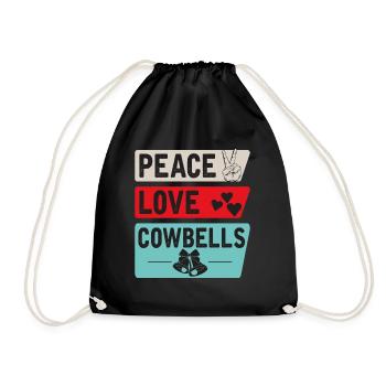 Peace Love Cowbells Country Music - Turnbeutel - Schwarz - Vorne