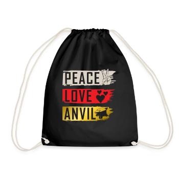 Peace Love Anvil Instrument Musique sonore - Sac de sport léger - noir - Devant