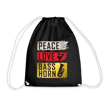 Peace Love Bass Horn Marching Band - Sac de sport léger - noir - Devant