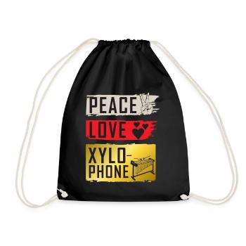 Peace Love Xylo Téléphone Instrument - Sac de sport léger - noir - Devant