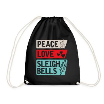 Peace Love Sleigh Bells Instrument de musique - Sac de sport léger - noir - Devant