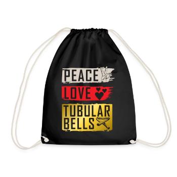 Peace Love Instrument de cloches tubulaires - Sac de sport léger - noir - Devant