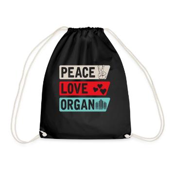 Peace Love Organ Harmonica Player - Turnbeutel - Schwarz - Vorne