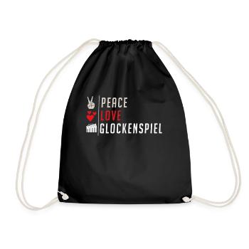 Peace Love Glockenspiel Music Instrument - Turnbeutel - Schwarz - Vorne