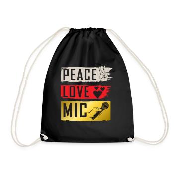 Peace Love Mic Instrument de musique - Sac de sport léger - noir - Devant