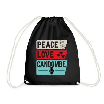 Peace Love Candombe Funny Candombe Drums - Drawstring Bag - black - Front