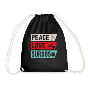 Paix Amour Surdos - Sac de sport léger - noir - Devant