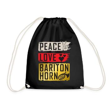 Peace Love Baritone Horn Marching Band - Sac de sport léger - noir - Devant