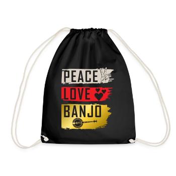 Peace Love Banjo Musique Instrumentale - Sac de sport léger - noir - Devant