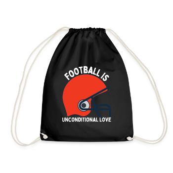 Football Is Unconditional Love - Football - Drawstring Bag - black - Front