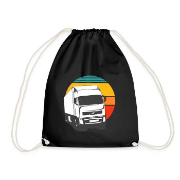 Truck Driver Retro Design Truck Driver - Drawstring Bag - black - Front
