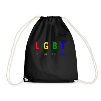 LGBT life gets better together - LGBTQ - Drawstring Bag - black - Front
