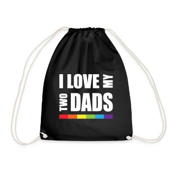 Ich Liebe Meine Beiden Väter - LGBT-Unterstützung - Turnbeutel - Schwarz - Vorne