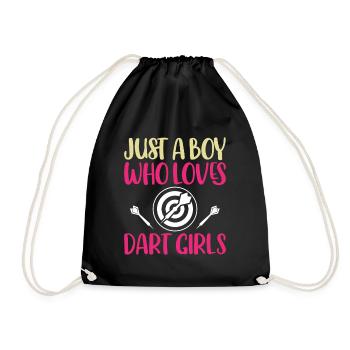 Just A Boy Who Loves Dart Girls - Darts - Drawstring Bag - black - Front