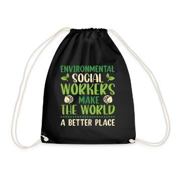 Environmental Social Worker Job Environmentalist - Drawstring Bag - black - Front