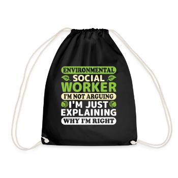 Emploi de travailleur social environnementaliste Environnementaliste - Sac de sport léger - noir - Devant