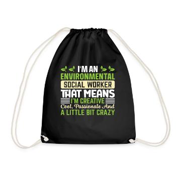 Environmental Social Worker Job Environmentalist - Drawstring Bag - black - Front