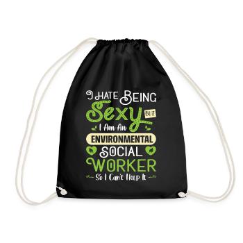 Environmental Social Worker Job Environmentalist - Drawstring Bag - black - Front