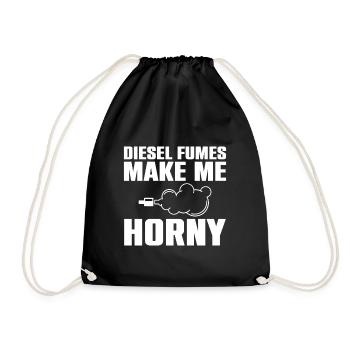Diesel exhaust makes me horny - Funny Diesel - Drawstring Bag - black - Front