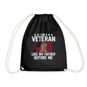 Je suis un vétéran comme mon père avant moi - Veter - Sac de sport léger - noir - Devant