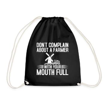 Don't complain about a farmer - Drawstring Bag - black - Front