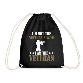 Veteran Woman US Army Girl - Drawstring Bag - black - Front