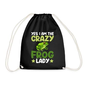 Yes I Am The Crazy Frog Lady - Frog - Drawstring Bag - black - Front