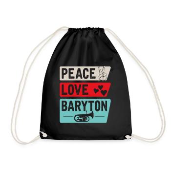 Peace Love Baryton Drôle Baryton Joueur - Sac de sport léger - noir - Devant