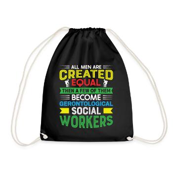 Gerontological Social Worker Job Gerontology - Drawstring Bag - black - Front