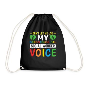 Gerontological Social Worker Job Gerontology - Drawstring Bag - black - Front