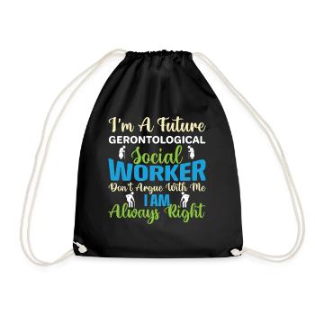 Je suis un futur travailleur social gérontologique - Sac de sport léger - noir - Devant