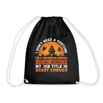 Gerontological Social Worker Job Gerontology - Drawstring Bag - black - Front
