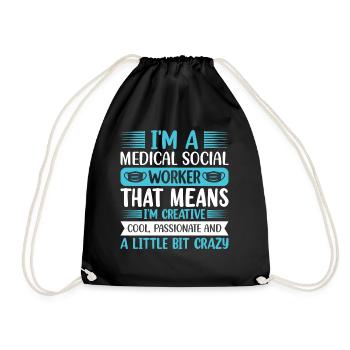 Medical Social Worker Occupation Job Hospital - Drawstring Bag - black - Front