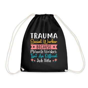 Trauma Travailleur social Profession Emploi Santé mentale - Sac de sport léger - noir - Devant