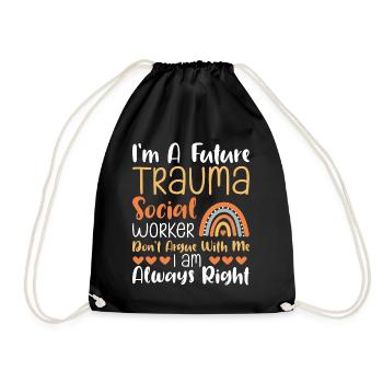 Future Trauma Social Worker Job Mental Health - Drawstring Bag - black - Front