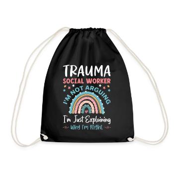 Trauma Travailleur social Profession Emploi Santé mentale - Sac de sport léger - noir - Devant
