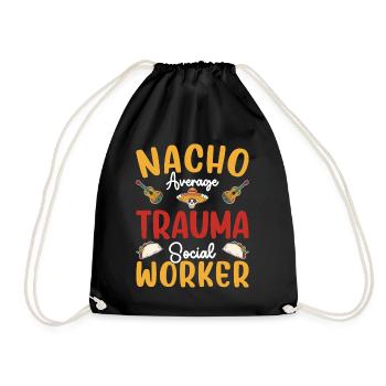 Nacho Average Trauma Social Worker Cinco De Mayo - Drawstring Bag - black - Front
