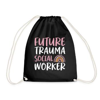 Future Trauma Social Worker Job Mental Health - Drawstring Bag - black - Front