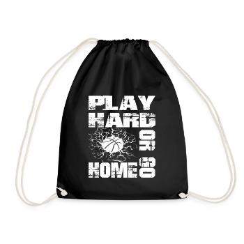 Jouez dur ou rentrez chez vous - Amateur de basketball - Sac de sport léger - noir - Devant