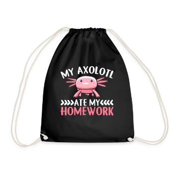 Mon Axolotl a mangé mes devoirs - Axolotl - Sac de sport léger - noir - Devant