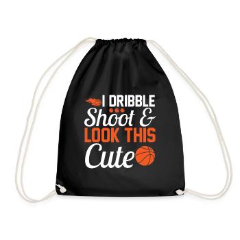 I Dribble Shoot And Look So Cute - Drawstring Bag - black - Front