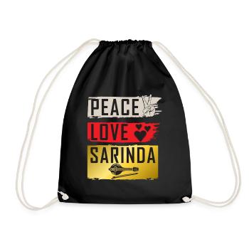 Peace Love Sarinda Musical Instrument - Turnbeutel - Schwarz - Vorne