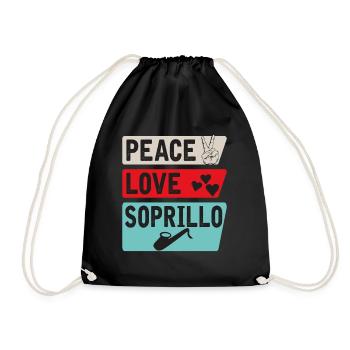 Peace Love Soprillo Musical Instrument - Turnbeutel - Schwarz - Vorne