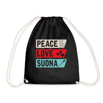 Peace Love Suoana Musical Instrument - Turnbeutel - Schwarz - Vorne