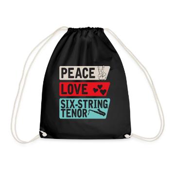 Peace Love Six-String Tenor Instrument - Drawstring Bag - black - Front