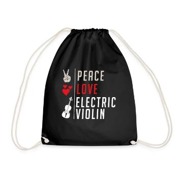 Electric Violin Musical Instrument - Drawstring Bag - black - Front