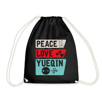 Peace Love Yueqin Musical Instrument - Turnbeutel - Schwarz - Vorne
