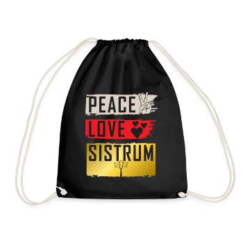Peace Love Sistrum Musical Instrument - Turnbeutel - Schwarz - Vorne